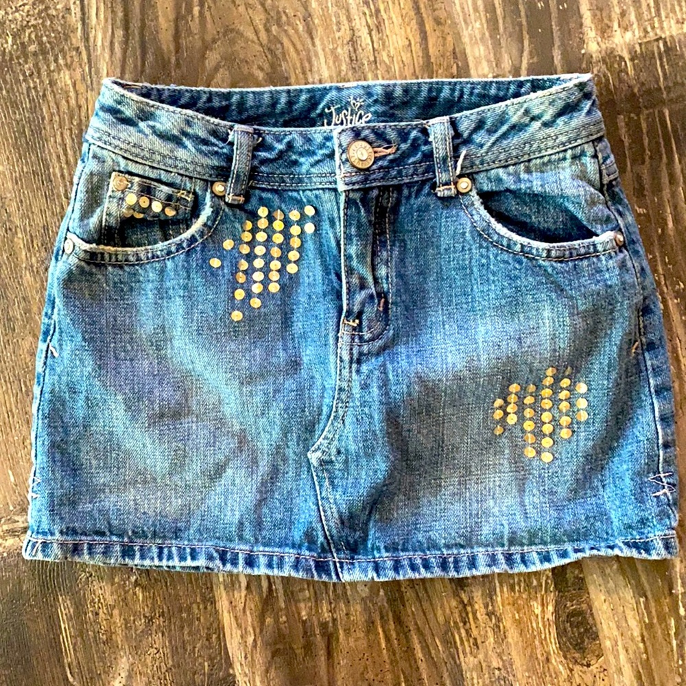 Jean Skirt with sequins and shorts inside